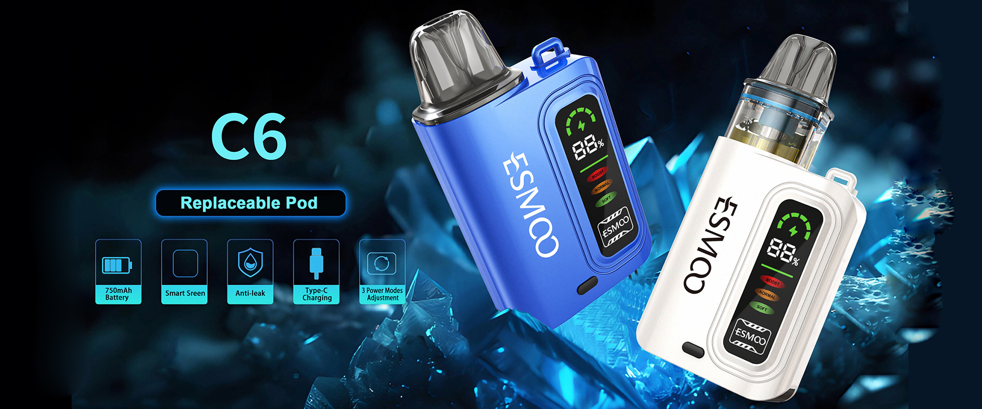 ESMOO A23 Shinny Screen Disposable E-cig