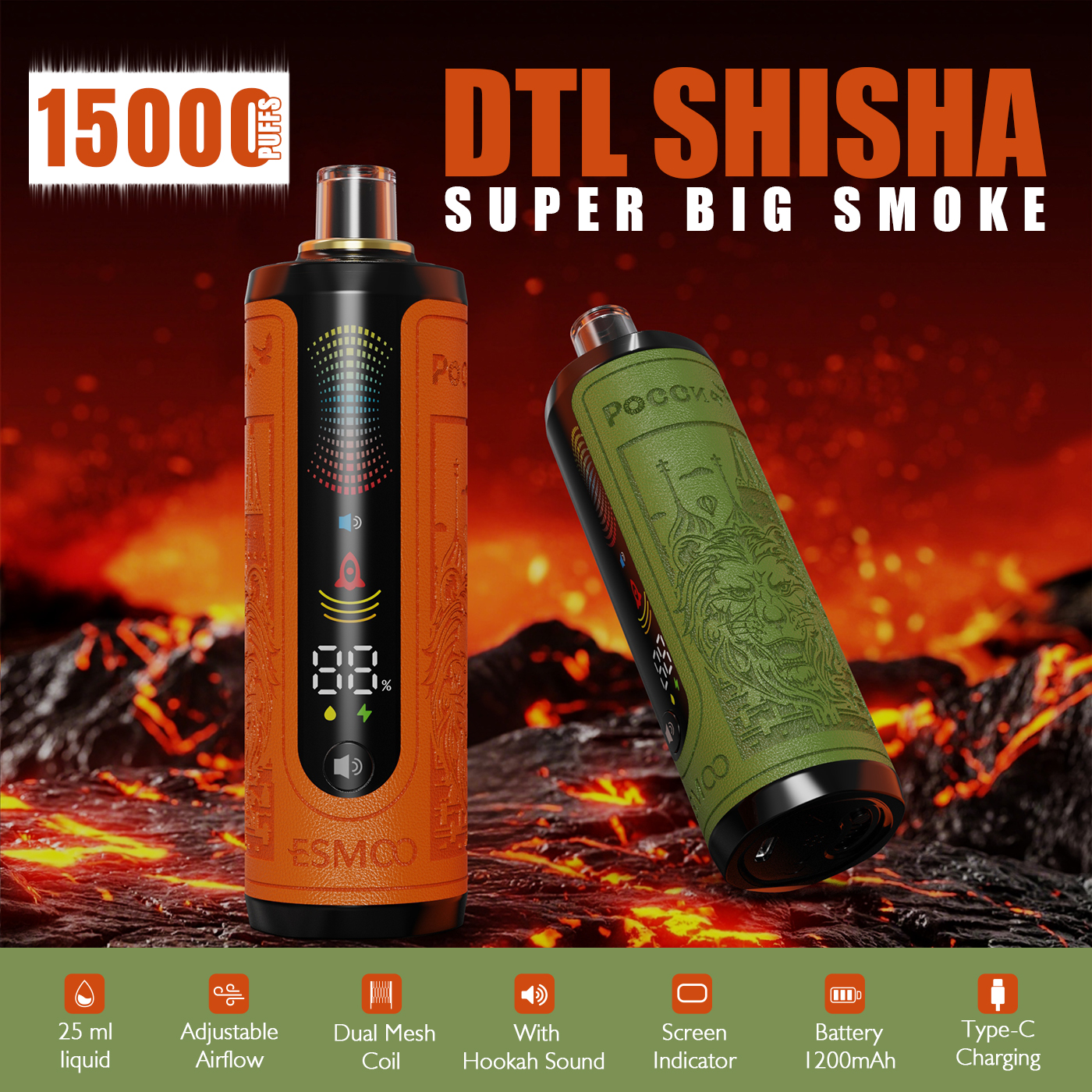 ESMOO D05 Shisha DTL Disposable Vape